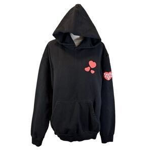 Talentless Show Me The Love Black Red Heart Heavyweight Unisex Hoodie Size L